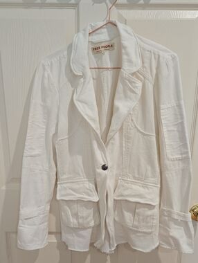 Free People 100% Cotton Edgy Blazer Size S